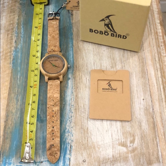 Bobo Bird WOOD Wine CORK ladies watch NEW NIB - Picture 5 of 5